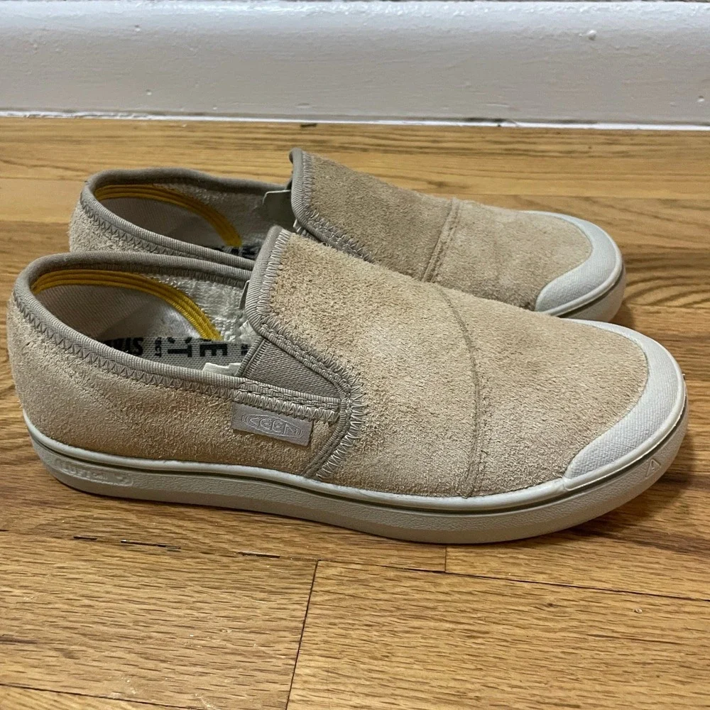 KEEN Women's Elsa Harvest Slip On Casual Shoes Beige Suede Leather Size 7‎ US